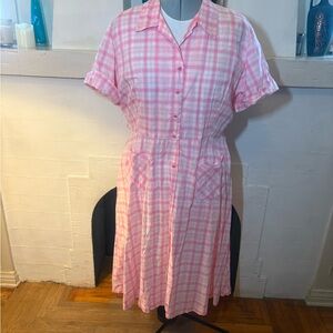 True Vintage 1960s Pink Plaid  Dress